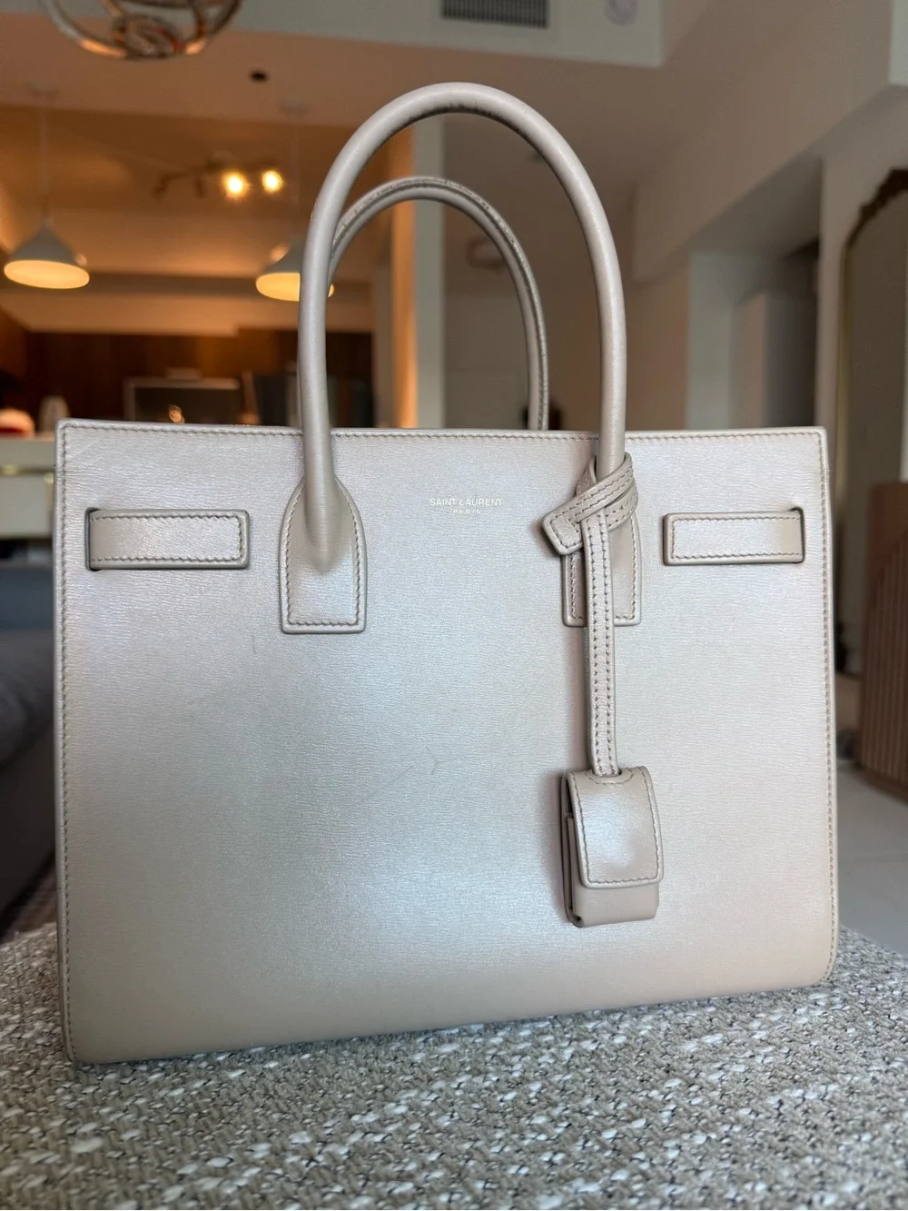 Saint Laurent Sac de Jour Baby in Smooth Leather Dark Beige - Preowned
